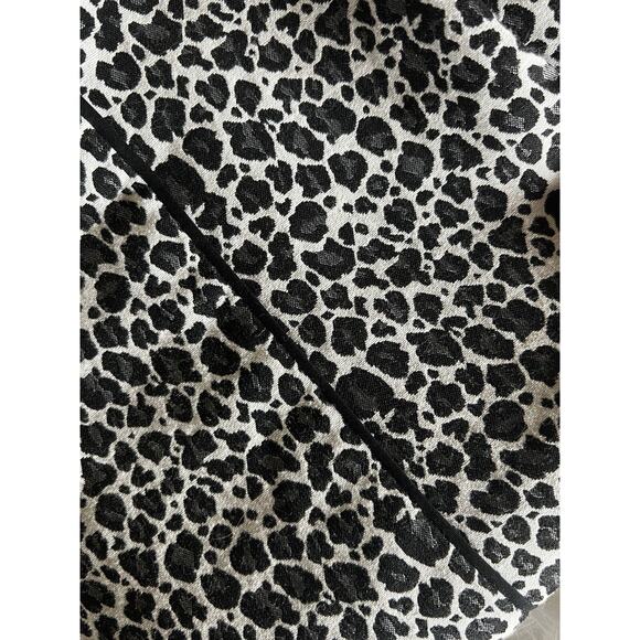 Banana Republic Dress 2 Petite White Black Gray Leopard Piping Sheath 3/4 Sl LN - Picture 10 of 15